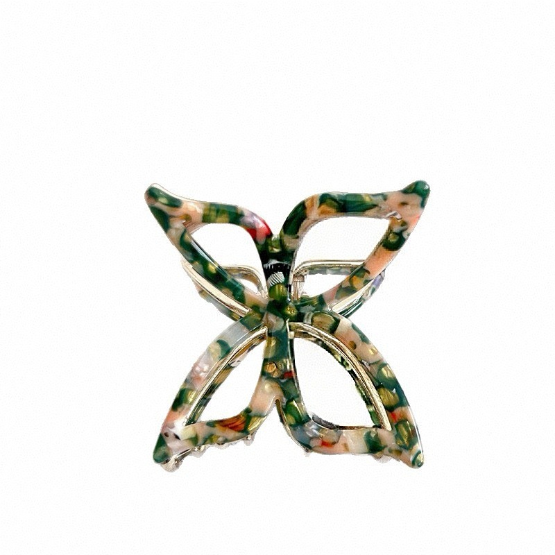 YD Korean version acetate hollowed-out butterfly hair clips, super fairy alloy hair clips, elegant and simple hair clips, versatile hair accessories Item Picture