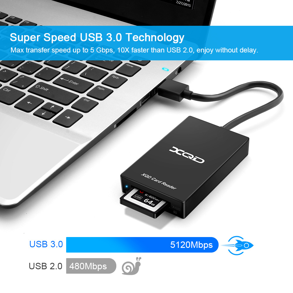 Rocketek multi-functional type-c to XQD card reader, USB 3.0 card reader, dedicated for M/G memory cards Application Scenario