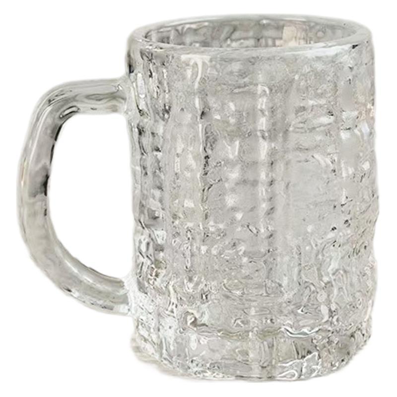 Tree-patterned transparent glass cups with handles for drinking, household white spirit cups, spirits cups, office high-appearance-level tea cups, and master cups Item Picture
