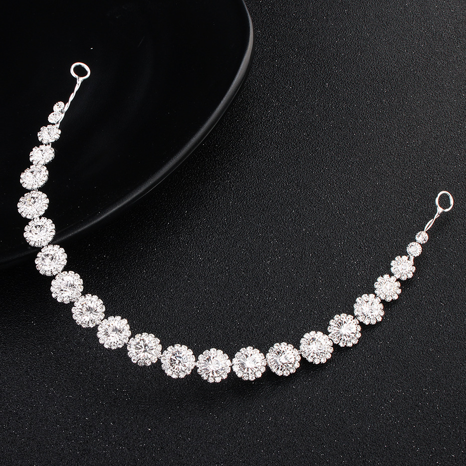 Mianino's new versatile hair band with round rhindiamond design, soft chain headband, wedding and banquet headwear accessories wholesale full figure