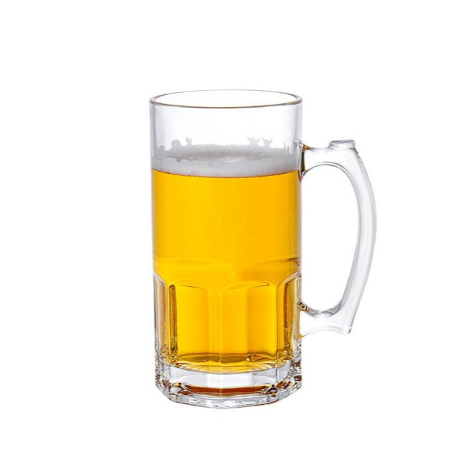 Wholesale of glass beer mugs in stock, 1000ml large capacity draft beer cups, for export to bars, restaurants, KTVS Item Picture
