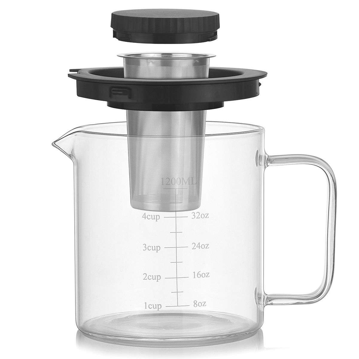 Graduated coffee pot, coffee filter cold brew pot, glass coffee pot, coffee utensils sharing pot, coffee cold brew pot Item Picture