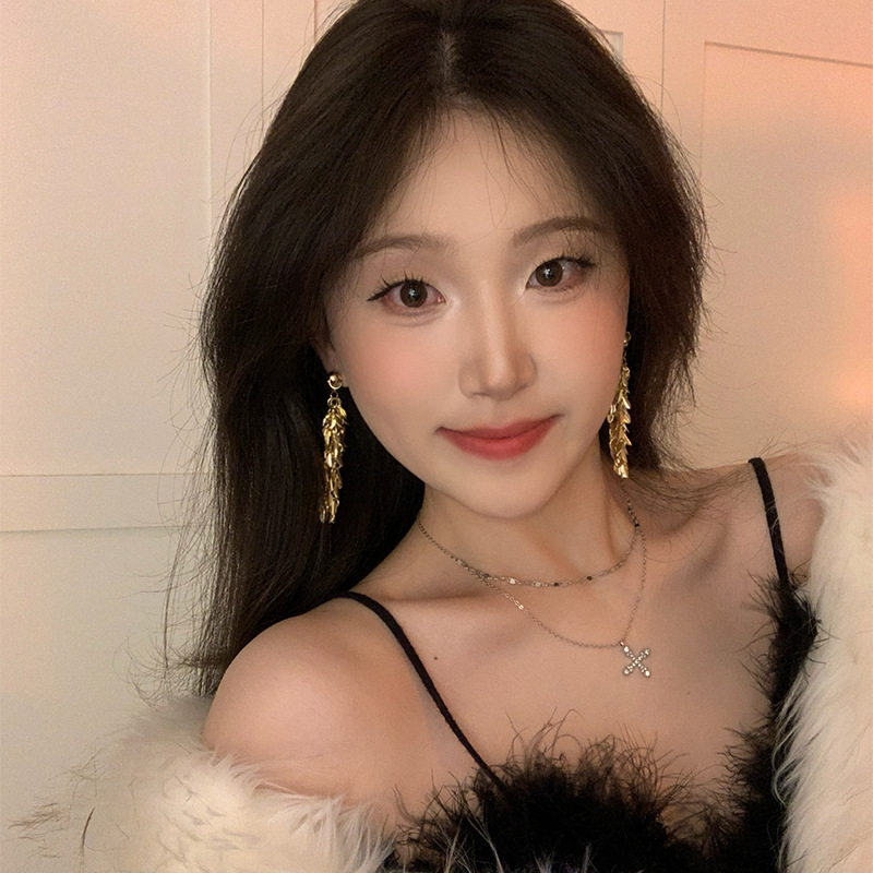 High-end wheat ear long tassel earrings for women, unique and exaggerated stud earrings, sparkling and fashionable earrings Application Scenario