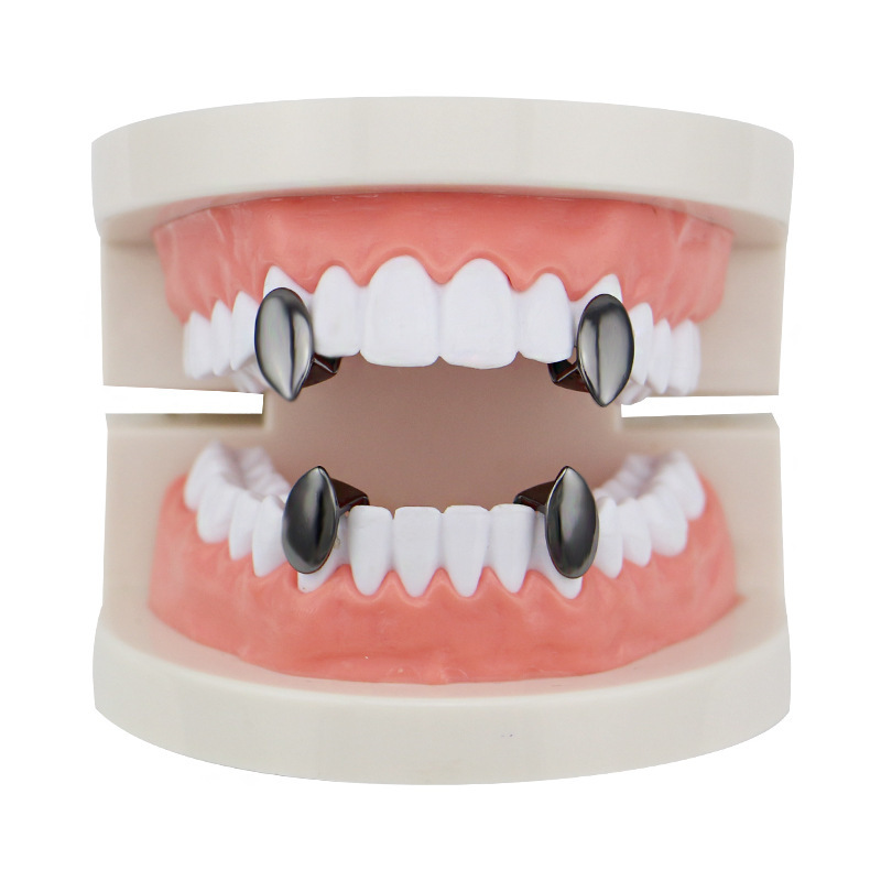 European and American hip-hop teeth, hiphop teeth girllz single oval tooth Vampire teeth, 18k gold-plated Application Scenario