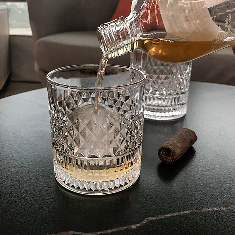 Wholesale of high-end transparent glass whisky wine glasses, brandy European-style wine glasses, glass cups and wine sets from manufacturers Specification drawing