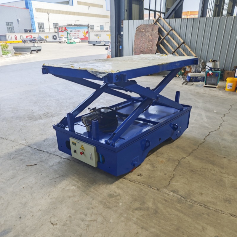 30-ton electric trackless universal mobile electric flatbed car, 10-ton and 5-ton electric flatbed car for cargo handling details Picture