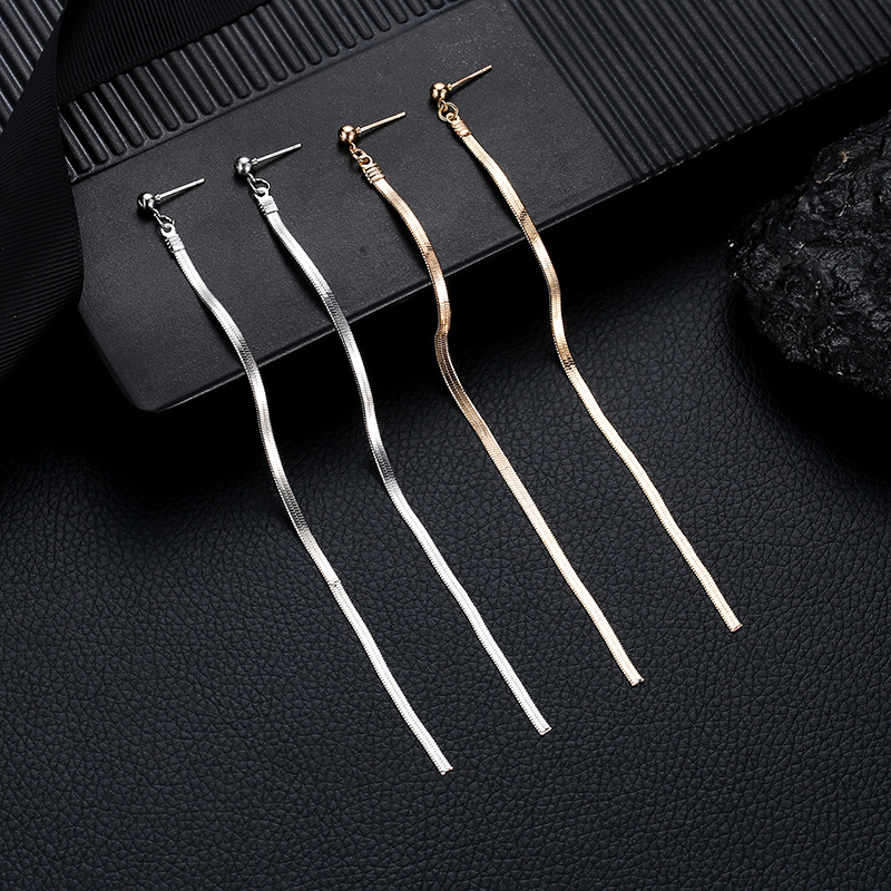 Aliexpress creative earrings, simple and elegant long chain tassel earrings, original manufacturer, one-piece consignment full figure