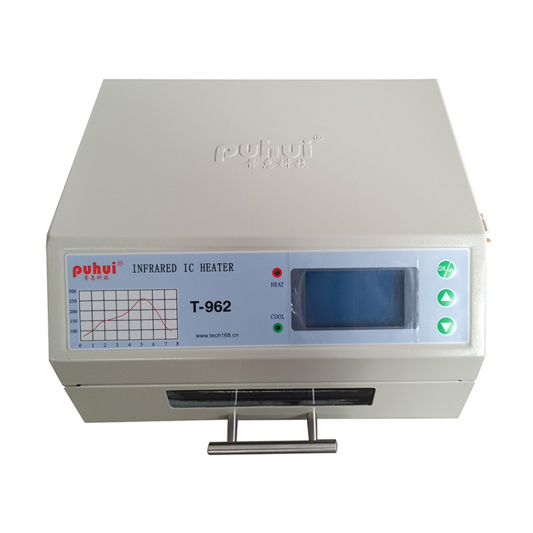 Mini Reflow soldering T-962 intelligent infrared pcb surface mount aluminum substrate lamp bead manufacturer Puhui reflow soldering oven Item Picture