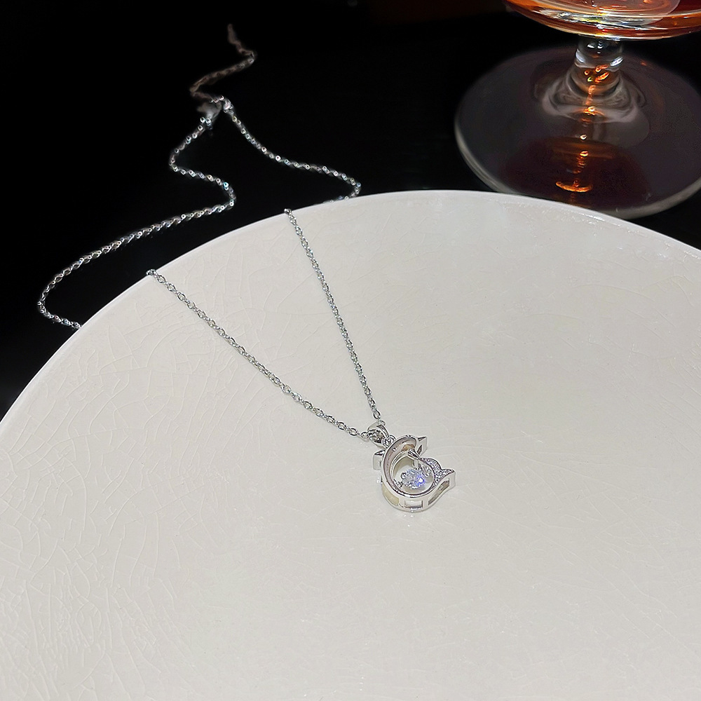 Japanese and Korean chanel-style dolphin necklace, a versatile and fashionable titanium steel collarbone chain gift for your girlfriend, wholesale pendant accessories Application Scenario