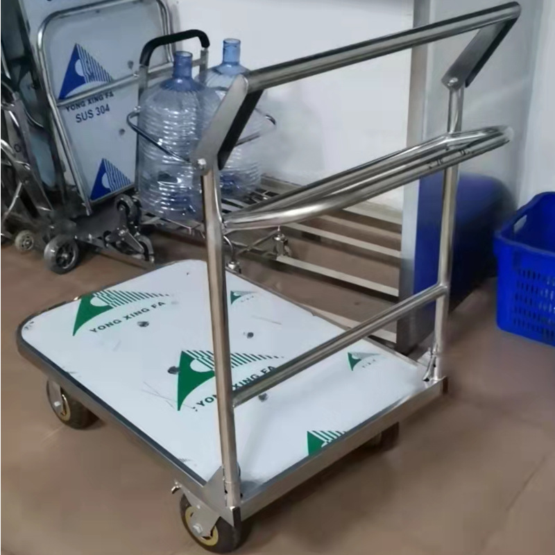 Handbrake, trolley, flatbed cart, handcart, folding, silent plastic handcart, cargo trailer, push truck Application Scenario