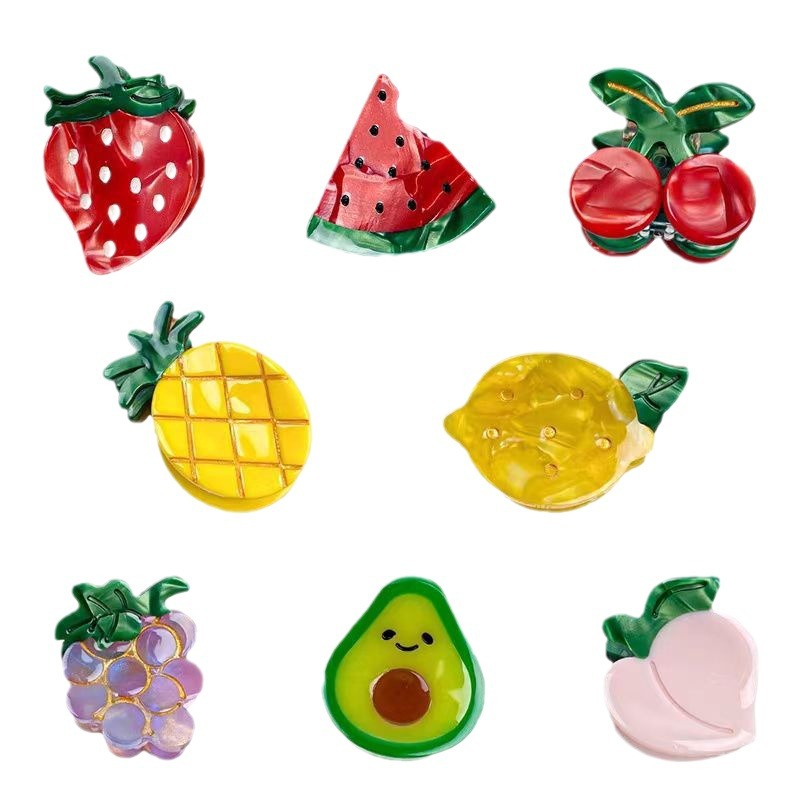 A pair of clips look even better ~ High top, cute fruit, small hair clips, strawberry, red bangs, top clips, small clips Item Picture