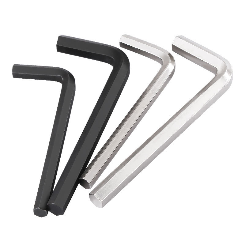 Nickel-plated L-shaped hex socket wrench, metric iron black hex socket wrench, hex key screwdriver tool, 0.9mm-8mm Item Picture