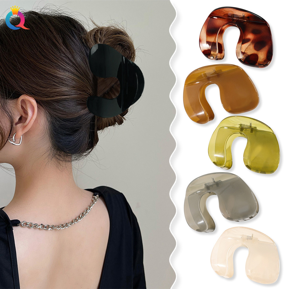 Qiyue Cross-border simple and elegant retro hair clips, back head updo hair grabber, high-end shark clip hair accessories wholesale details Picture