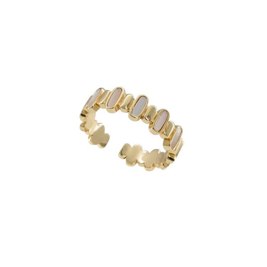 High-end pearl and mother-of-pearl double-layer cross ring, a niche design for women's spring and summer index finger ring, light luxury and versatile ring trend Item Picture