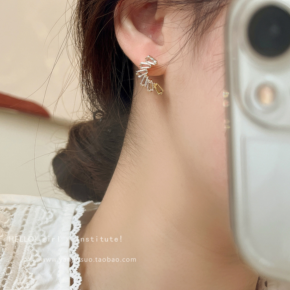 Exquisite zircon stud earrings for women's summer, a niche design of earrings, a new style of trendy, light luxury and high-end accessories in 2025 Application Scenario
