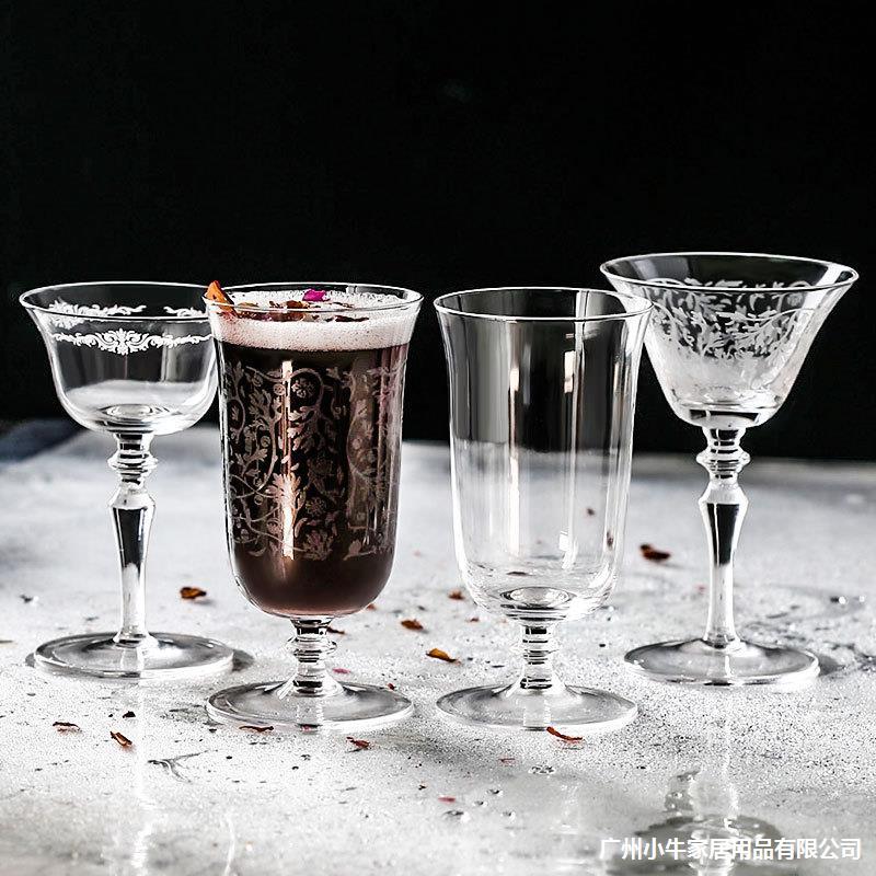 Japanese cocktail cups, grilled flower highball cups, light and thin series Martini cups, Singapore Commander cups, long drinking cups details Picture