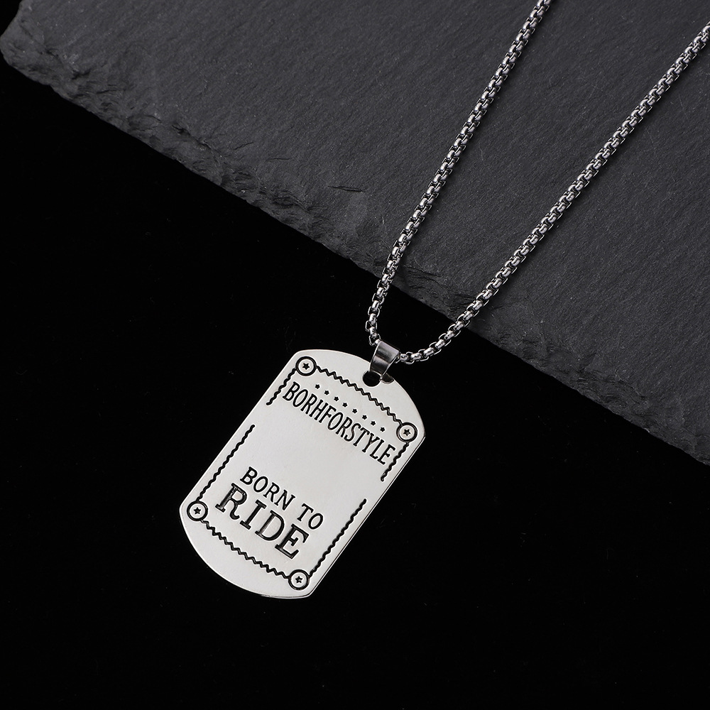 Wholesale of European and American fashionable and personalized titanium steel necklaces, female punk hip-hop alloy pendants, retro long sweater chains and accessories details Picture