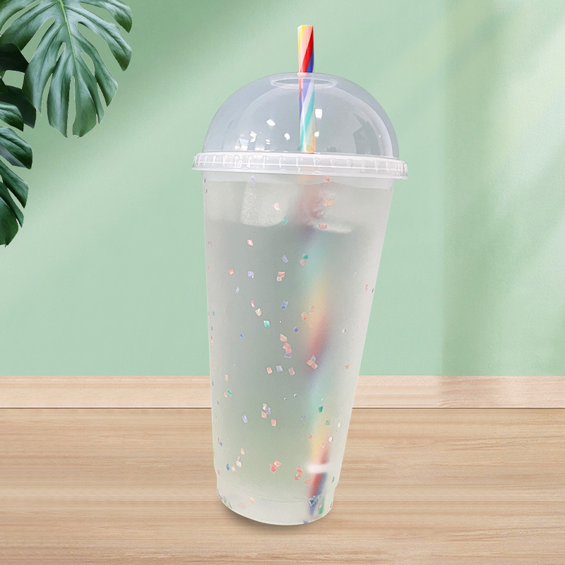 24oz new arched lid rainbow straw cup, a popular foreign trade drinking water straw cup, adult transparent 710ml wholesale Application Scenario