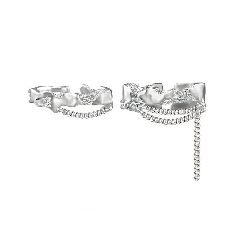 This is a niche design with an ink-style cold chain opening ring that exudes a feminine charm, is simple and individual, and features a fashionable textured tassel Item Picture