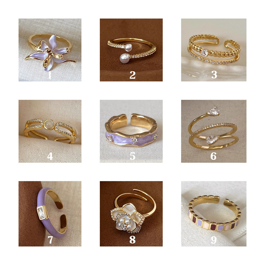 This exquisite purple iris ring is a unique and versatile index finger ring for women, exuding a sense of light luxury and high-end elegance Specification drawing