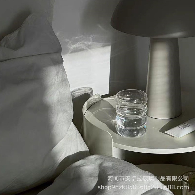 Caterpillar thickened glass cup, fruit tea cup, coffee cup, iced American breakfast, milk cup, INS style doughnut cup Application Scenario