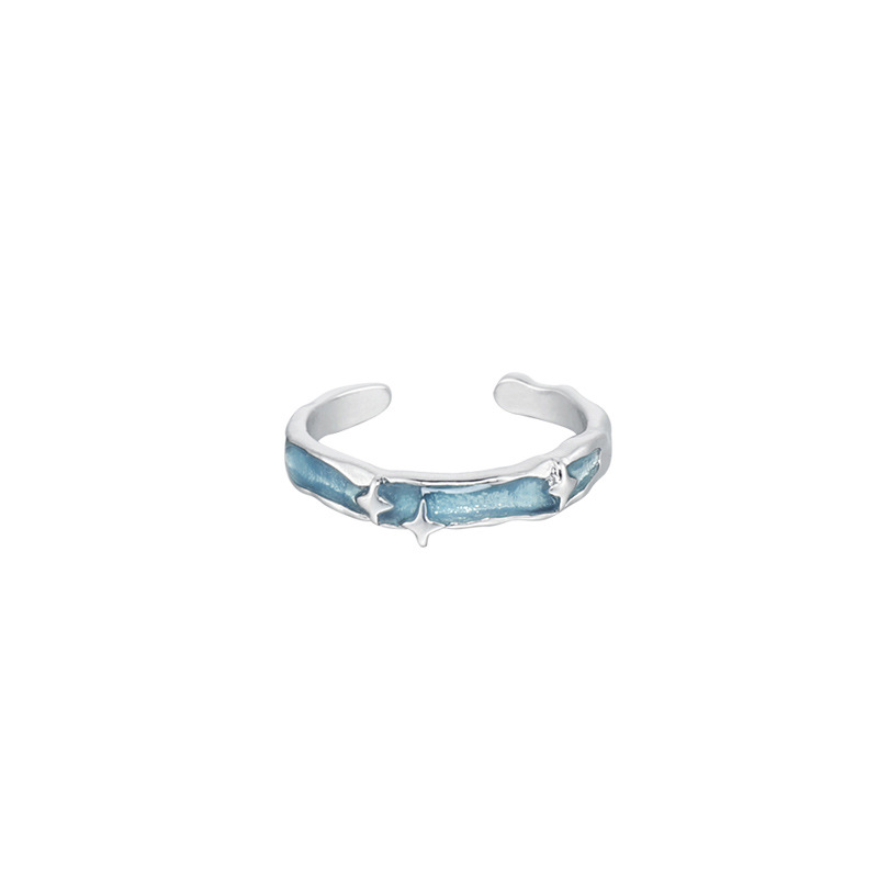 A minimalist and individualistic French ring for both men and women, with a sweet and cool star style and a cold vibe, is an ins open index finger ring Item Picture