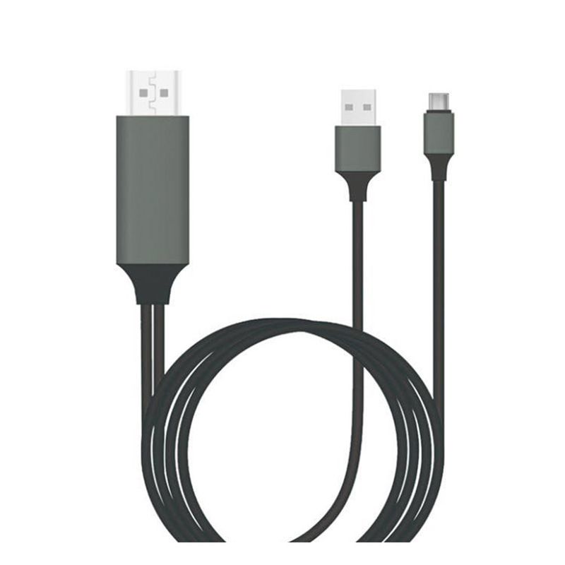 4K mobile phone to TV same-screen cable, USB3.1 to HDMI high-definition cable, Type-C to HDMI adapter cable Specification drawing
