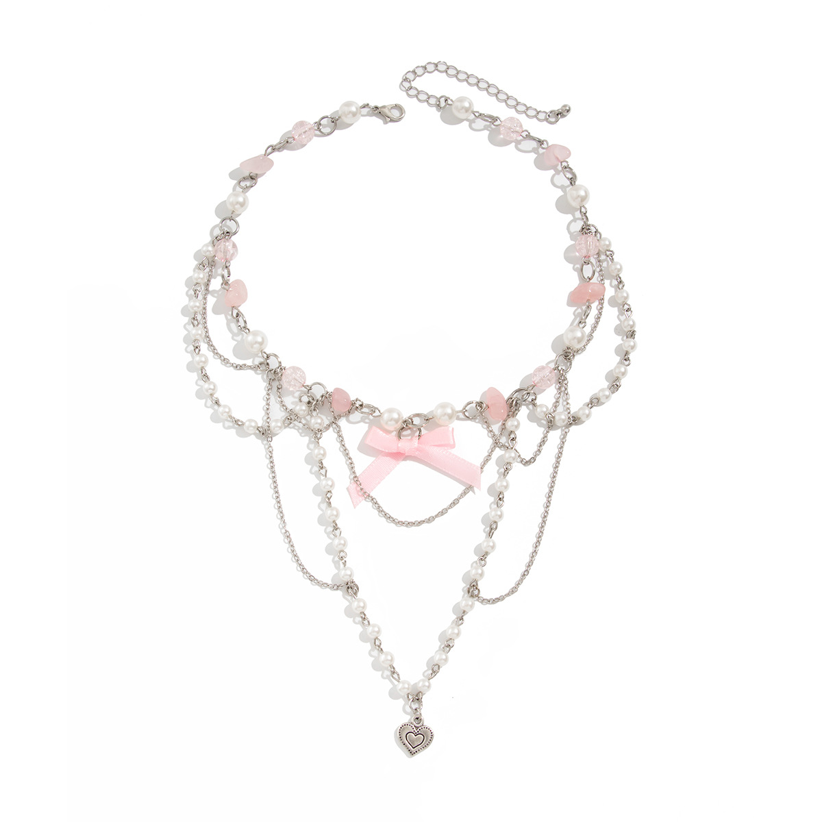 European and American cross-border accessories sweet style acrylic beaded Necklace fresh pearl tassels Necklace set Item Picture