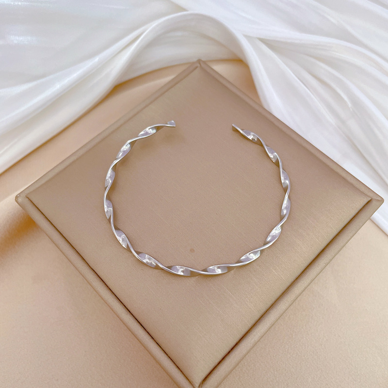 【 All-titanium Steel 】 Twisted plain ring European and American INS style bracelet, minimalist cross-border retro fashion stainless steel jewelry Application Scenario