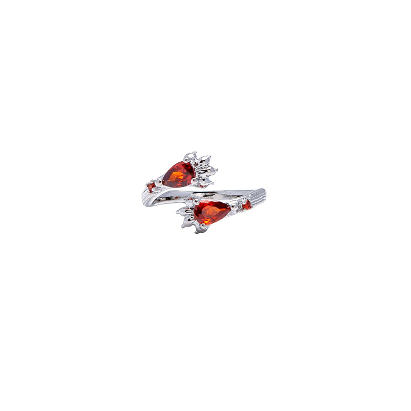 A cold and stylish red zircon open ring for women on Instagram, exuding a sense of high-end fashion and light luxury Item Picture