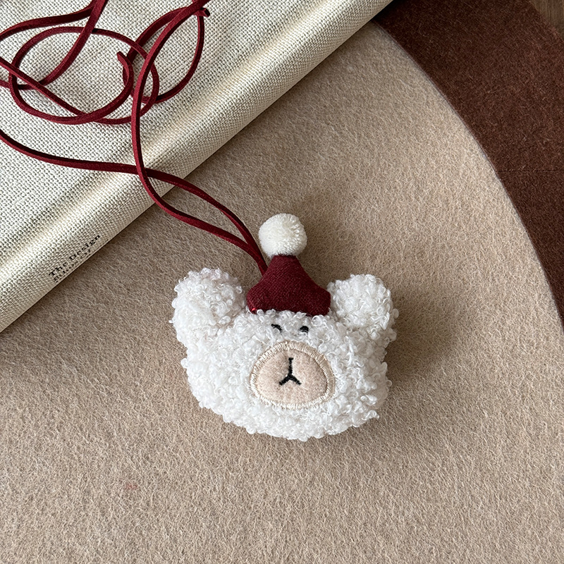 Cartoon and cute plush fabric animal necklaces for women, a niche artistic and retro style sweater chain pendant full figure