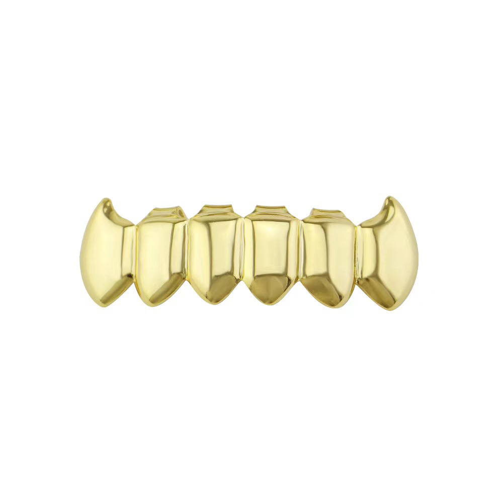 European and American hiphop glossy single cross hip-hop braces, hollowed-out set, smooth tiger teeth braces, party decoration teeth Application Scenario