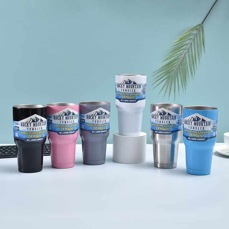 New 30oz cross-border 304 stainless steel ice cup, outdoor car portable water cup, heat and cold preservation car cup Specification drawing