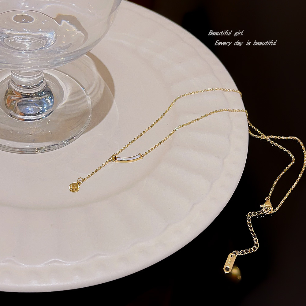 Titanium steel non-fading ins smiley face tassel necklace, non-fading light luxury niche design sense, fashionable and versatile collarbone chain Application Scenario