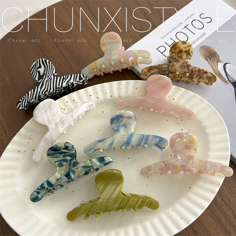 Korean irregular pattern hair clips, acetic acid high-end feel, gold label, small hair volume at the back of the head, shark hair clip accessory Specification drawing
