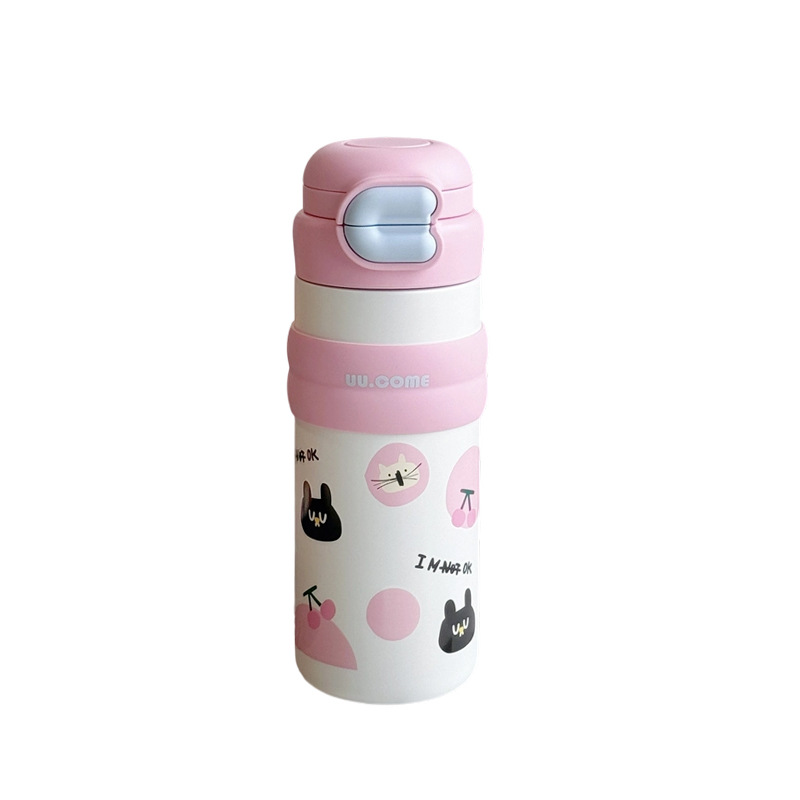 2025 New cute cartoon children's insulated cup, high appearance level, 500ml stainless steel water cup, student insulated water cup Item Picture