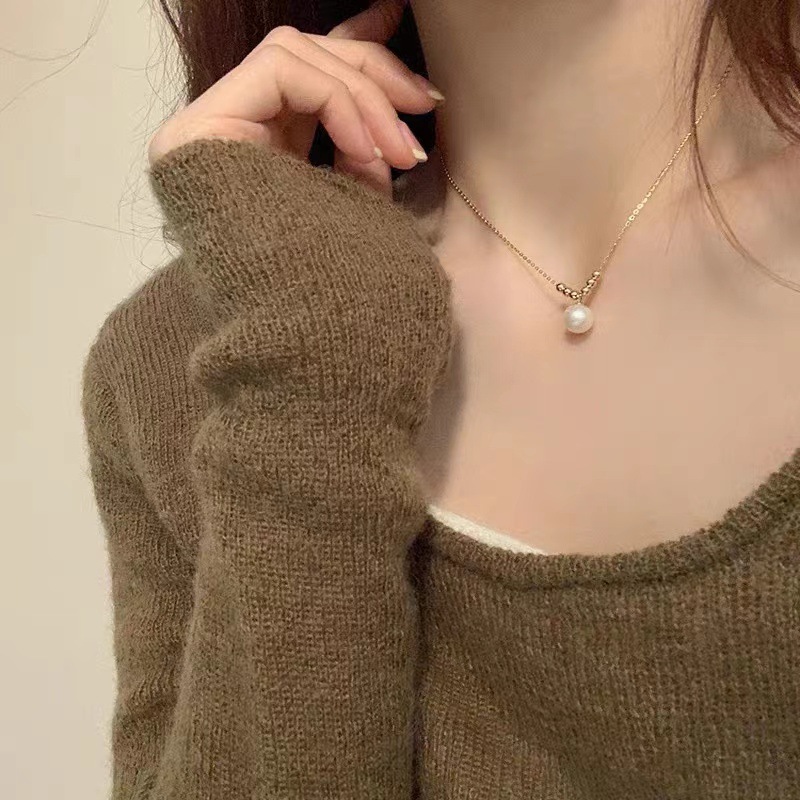 Retro necklace, women's collarbone chain, ins niche design, fairy-like charm, versatile for daily commuting, forest-like freshness Specification drawing