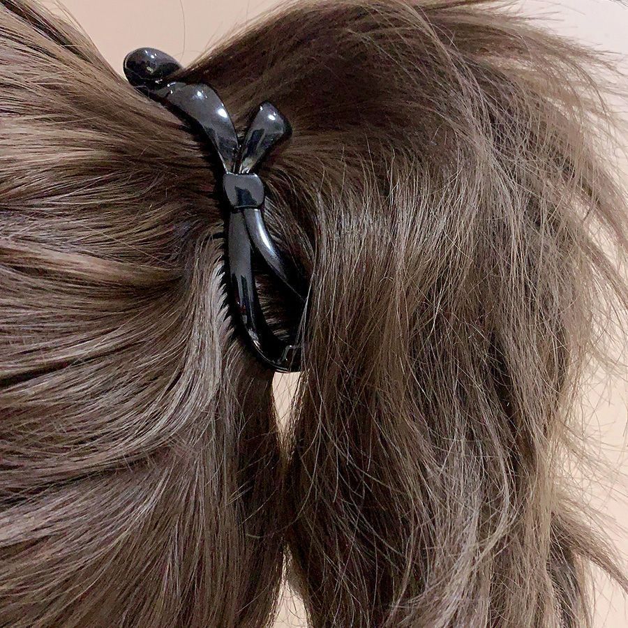 New Korean bow banana clip, high ponytail clip, high-end vertical clip, small anti-slip hair clip full figure