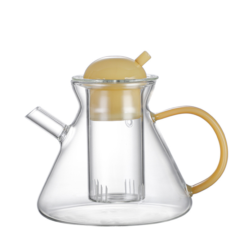 Glass tea and coffee teapot, high-temperature resistant teapot, thickened high borosilicate glass boiling teapot, sharing teapot tea brewing set manufacturer Item Picture