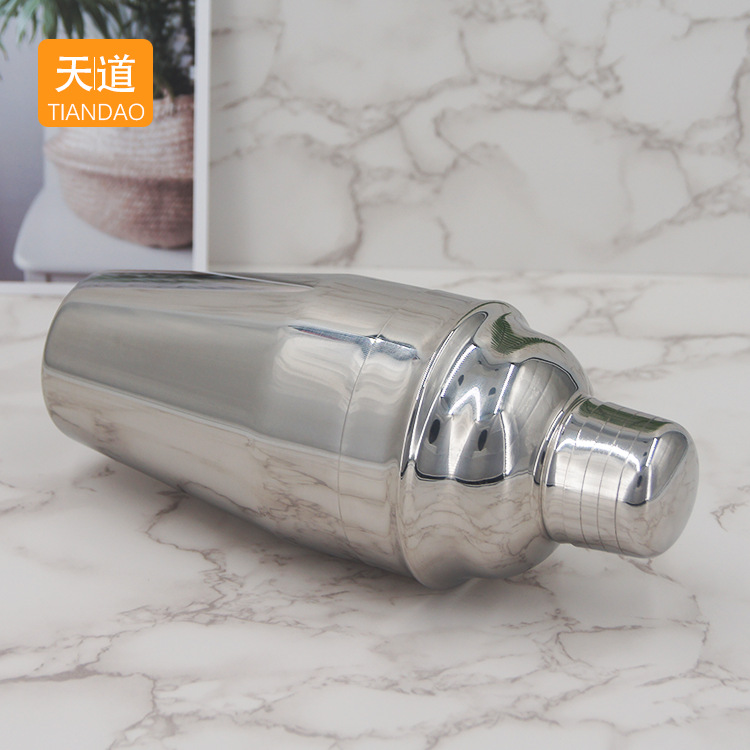 Stainless steel shaker cup set cocktail shaker complete 700ml three-section milk tea bar mixing tools details Picture