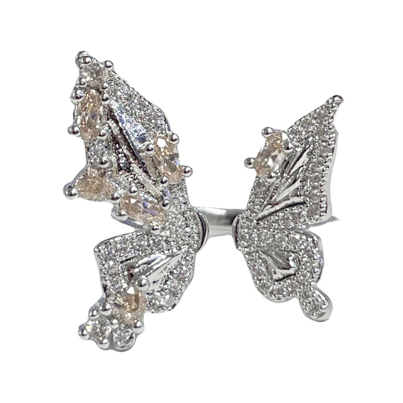 New irregular butterfly opening ring, a niche design for women, with a cold and elegant style, is exquisite and versatile. It's a sweet and cool index ring for hot girls Item Picture