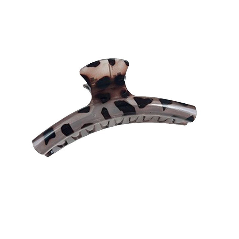 Leopard print hairpin women's hair accessory, with a large amount of hair, the back of the head, the updo hair clip, large size, high-end and elegant, shark clip headwear Item Picture