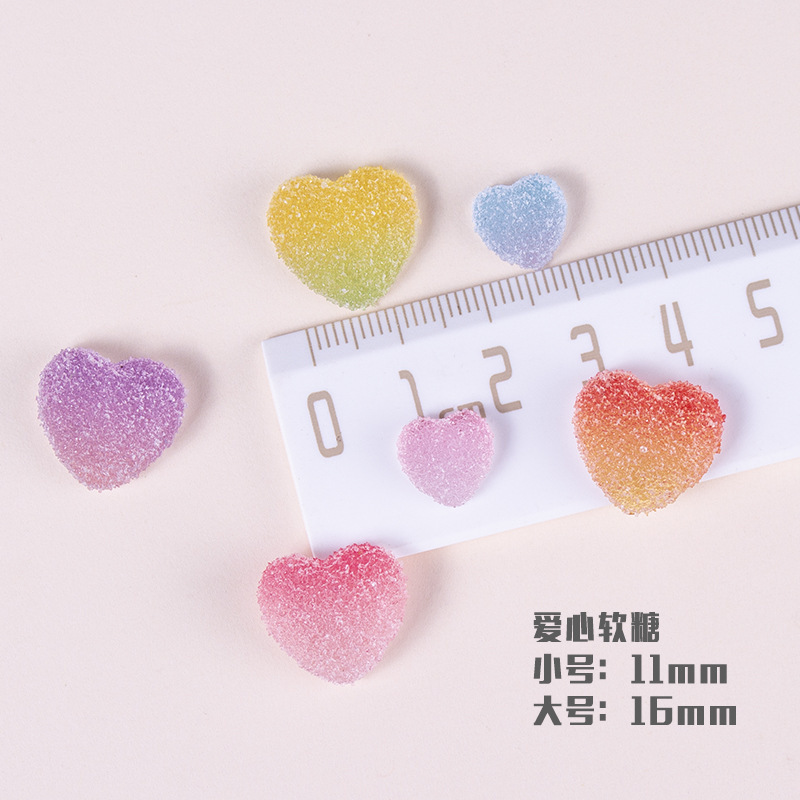 Creative simulation gummy candies, gradient handmade DIY accessories, cream gel hair clips, headwear, resin accessories details Picture