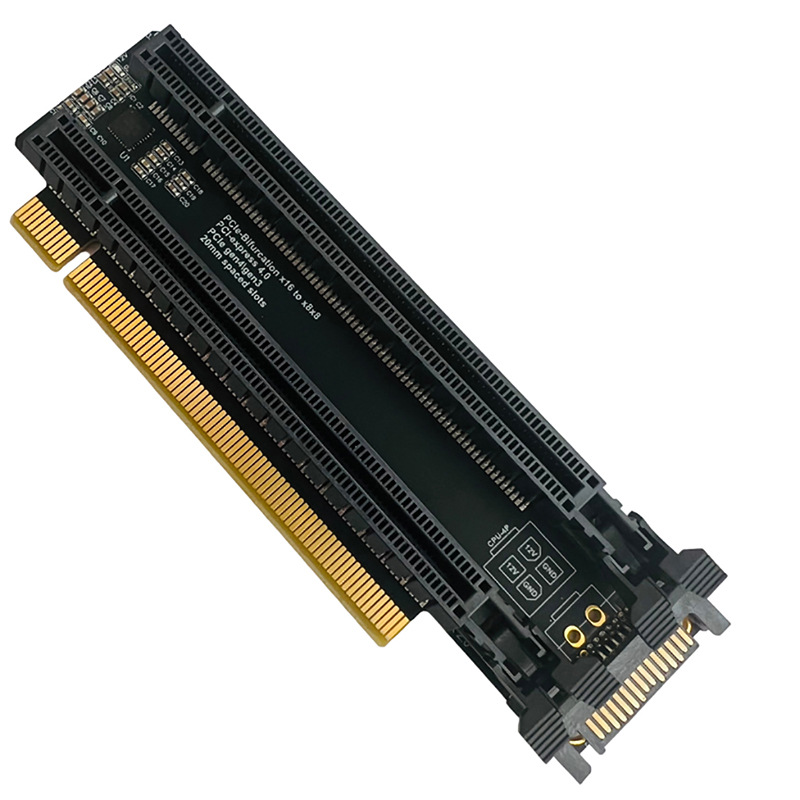 PCIe4.0 x16 1-to-2 expansion card gen3 / GEN4 split card X8X8 with clock split IC Item Picture