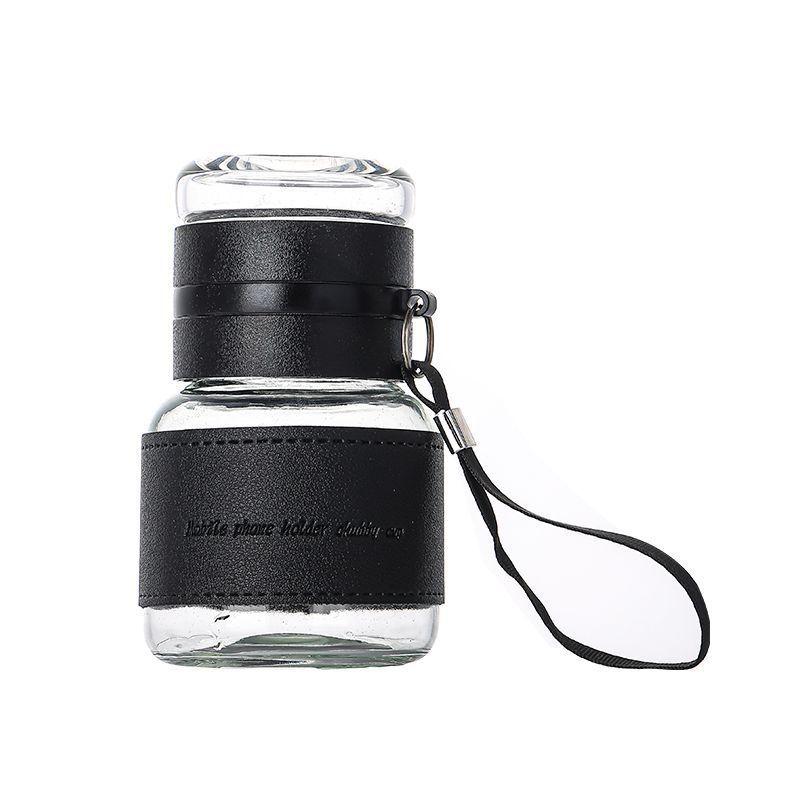 New glass tea cups, men's and women's water cups, outdoor portable high-end tea-water separation cups, car business water cups Item Picture