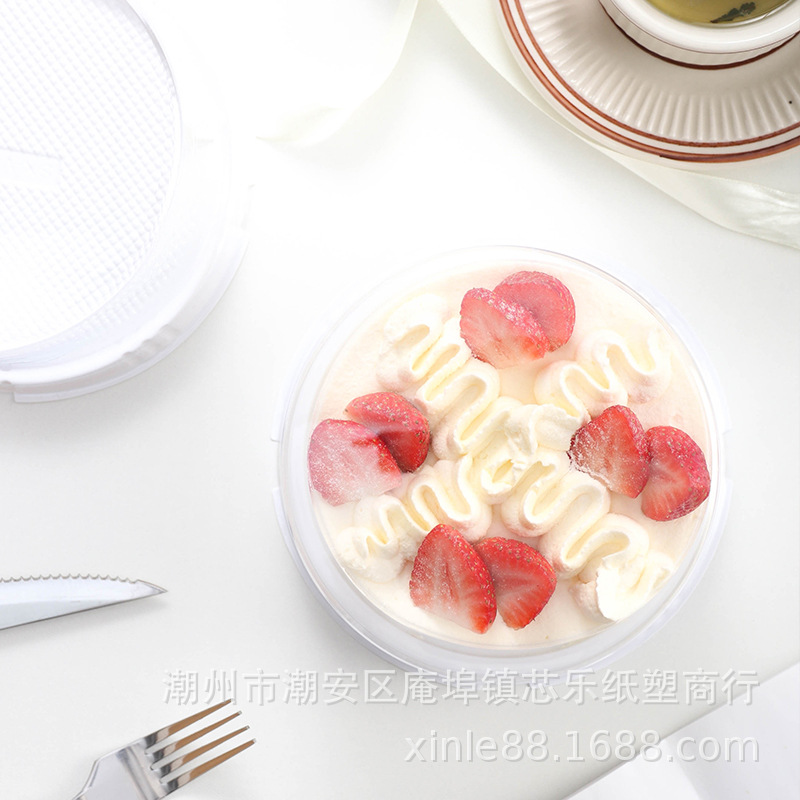 4-inch round birthday cake packaging box, multi-layered Mousse Tiramisu disposable transparent baking box, a popular Internet celebrity Item Picture