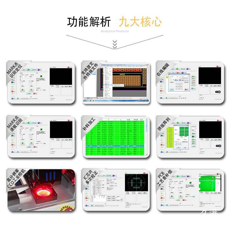 Research and development of domestic high-speed LED vision for small desktop smt fully automatic surface mount technology (SMT) placement machines details Picture