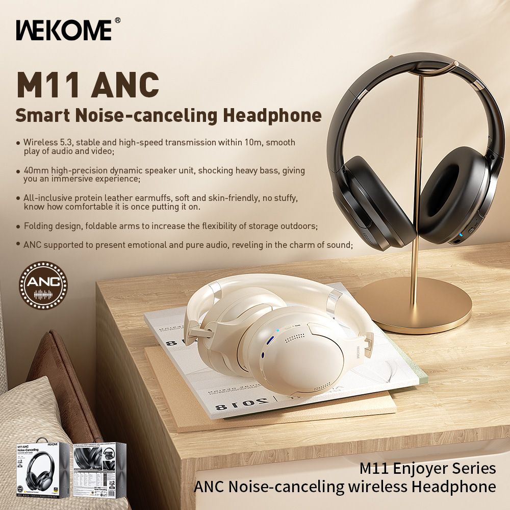 Wholesale of new cross-border wireless over-ear Bluetooth headphones with ANC active noise cancellation and stereo sound for sports gifts Specification drawing