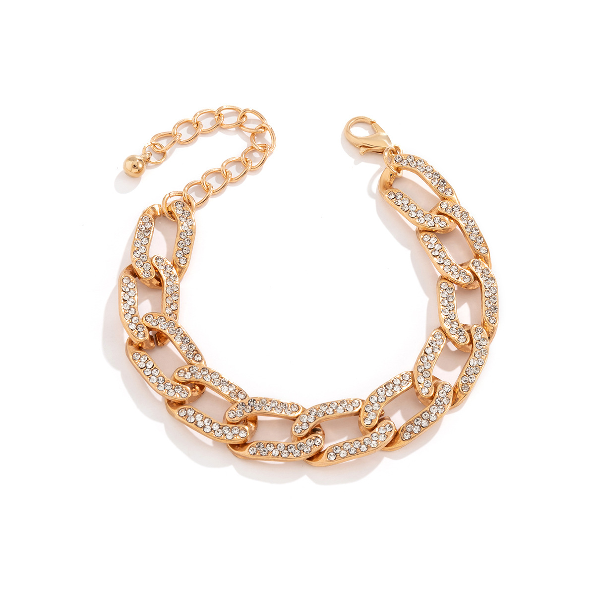 European and American cross-border jewelry, niche micro-set water diamond Cuban chain, versatile collarbone neck chain, simple women's punk necklace Item Picture