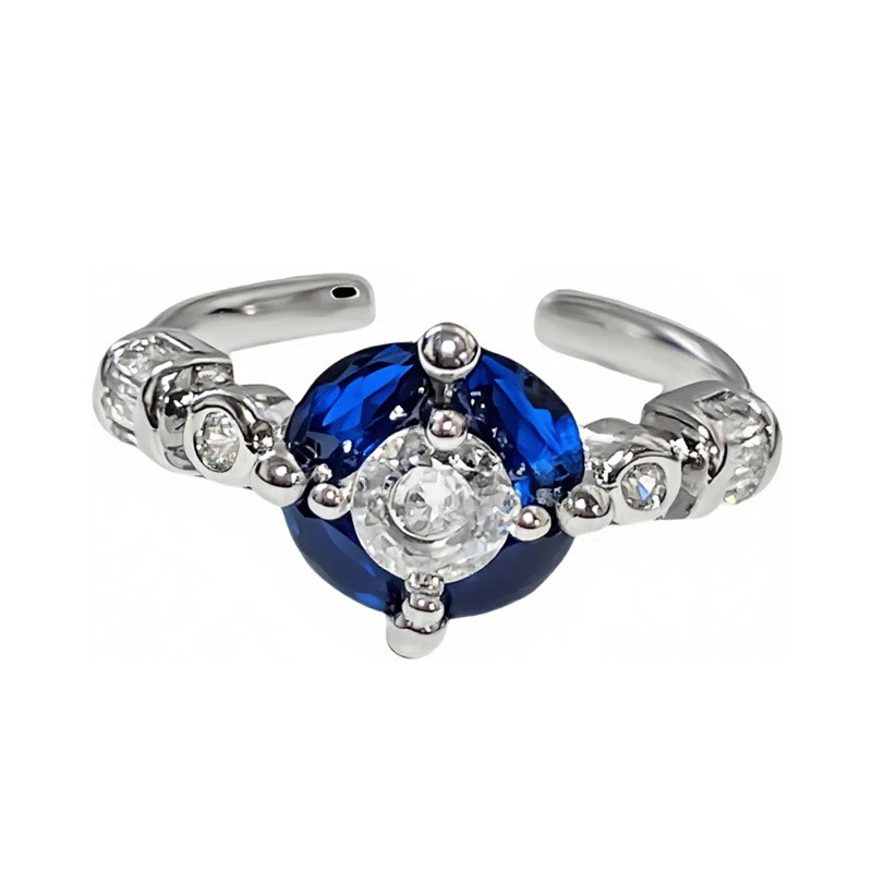 The retro and fashionable Klein Blue Planet ring for women is exquisite and fair, with a single diamond that exudes a unique, light luxury and high-end feel. It's a trendy index ring Item Picture